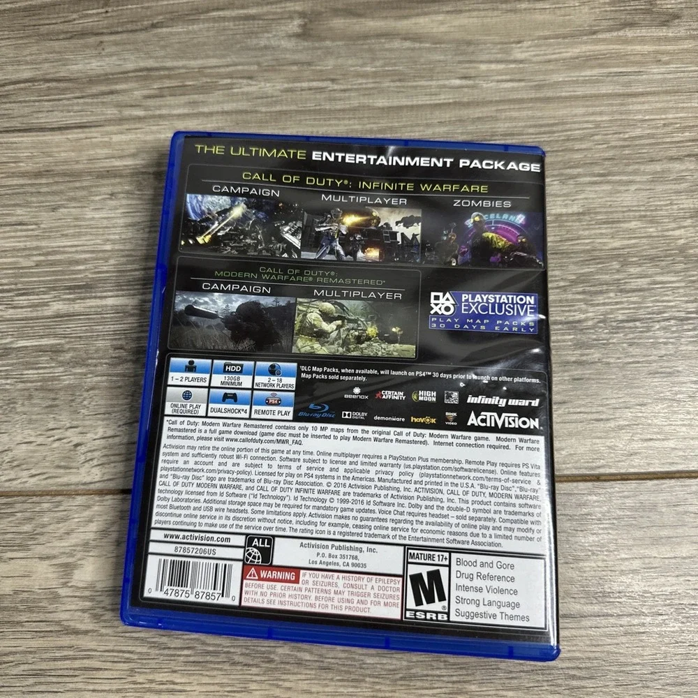 Activision Call of Duty Infinite Warfare Legacy Edition PS4 Modern Warfare Rema…
